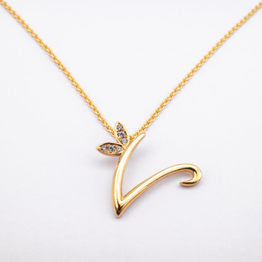 Alato V Initial Necklace