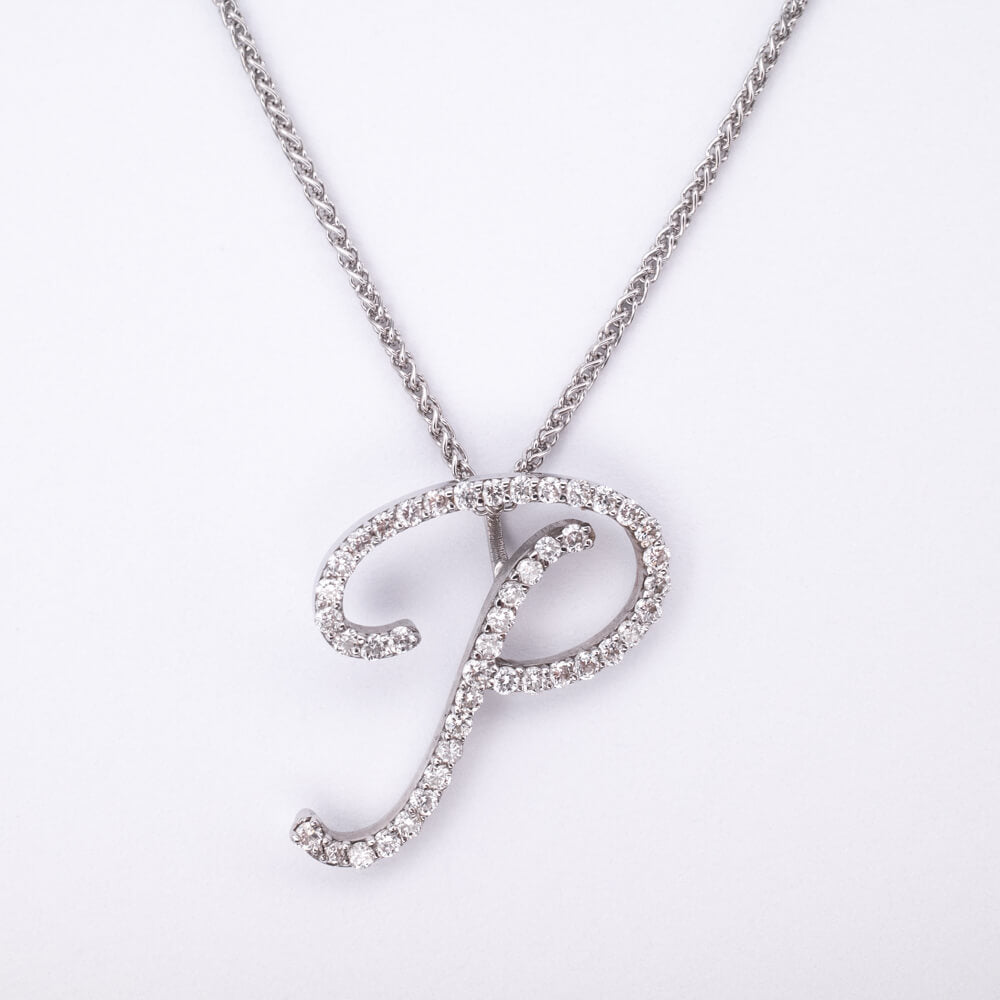 Harmony Letter P White Gold Pendant