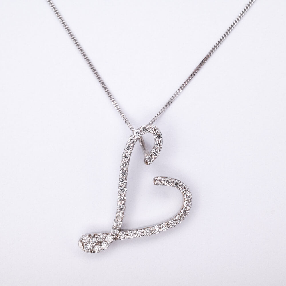 Harmony Letter L White Gold Pendant