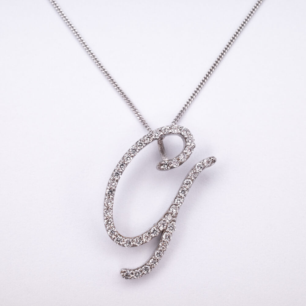 Harmony Letter G White Gold Pendant