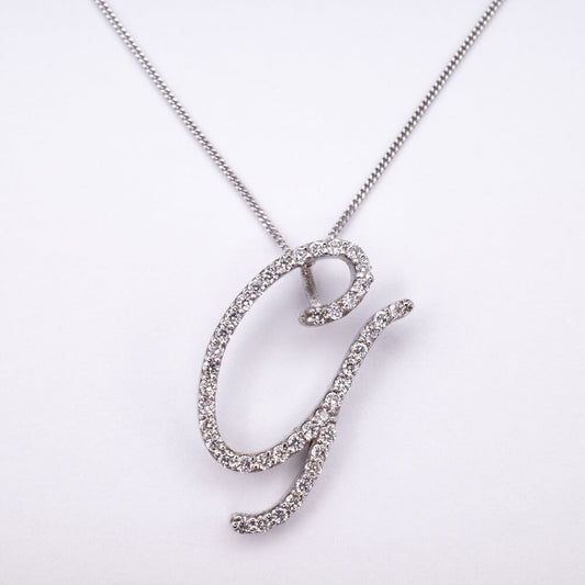 Harmony Letter G White Gold Pendant