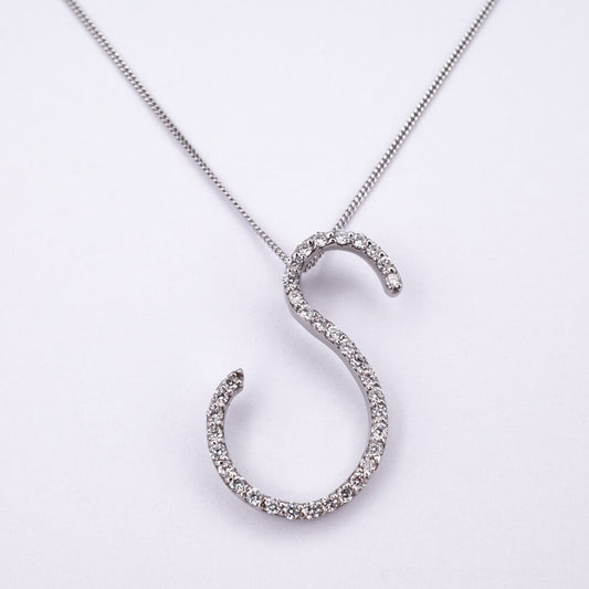 Harmony Letter S White Gold Pendant