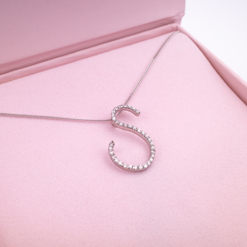 Harmony Letter S White Gold Pendant