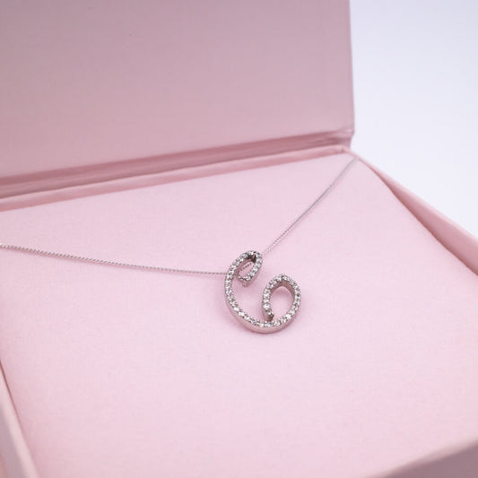 Harmony Letter C White Gold Pendant