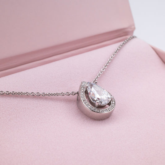 Halo & Pear Necklace