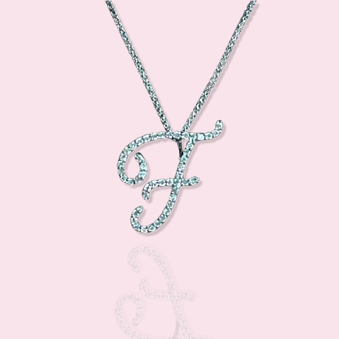 Harmony Letter F White Gold Pendant