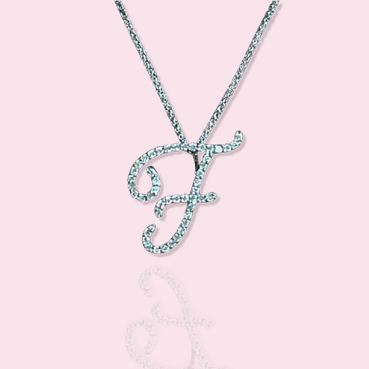 Harmony Letter F White Gold Pendant