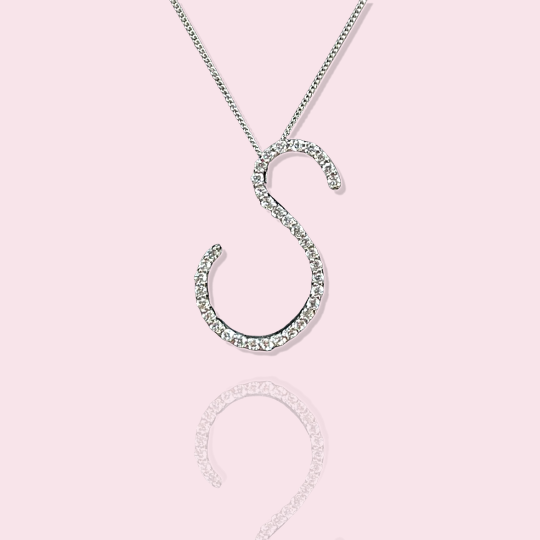 Harmony Letter S White Gold Pendant