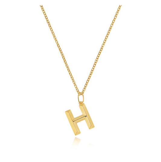 Solid Gold Letter H