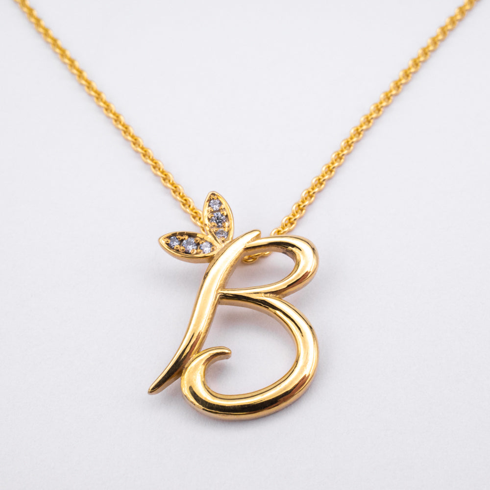 Alato B Initial Necklace